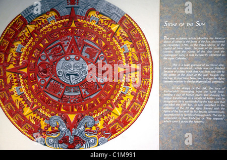 Der Stein der Sonne aztekische Kalender das Anthropologische Museum Mexiko City Mexiko Stockfoto