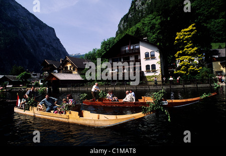 Österreich, Upper Austria Salzkammergut Region Weltkulturerbe von UNESCO Hallstatt Frohnleichnahm Prozession (Corpus Stockfoto