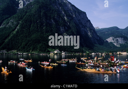 Österreich, Upper Austria Salzkammergut Region Weltkulturerbe von UNESCO Hallstatt Frohnleichnahm Prozession (Corpus Stockfoto