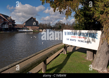 Ein Blick auf die Norfolk Broads. Stockfoto