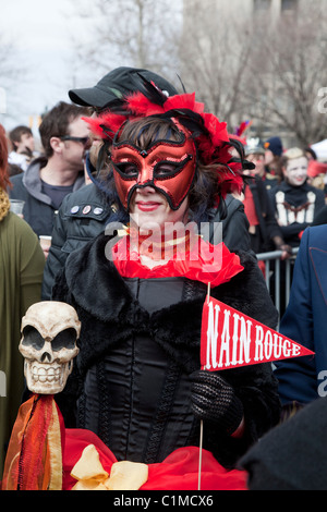 Frühlingsfest, bösen Geist von Le Nain Rouge aus Detroit zu verbannen Stockfoto