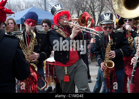 Frühlingsfest, bösen Geist von Le Nain Rouge aus Detroit zu verbannen Stockfoto