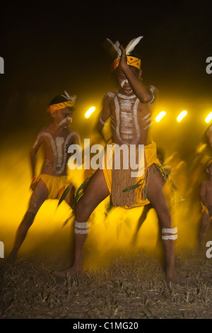 Einheimische Tänzer beim Laura Aboriginal Dance Festival. Laura, Queensland, Australien Stockfoto