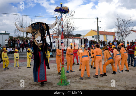 Carnivale Feier in Guadalupe, Portugal, Alentejo Region Stockfoto