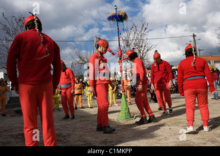 Carnivale Feier in Guadalupe, Portugal, Alentejo Region Stockfoto