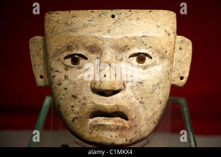 Stein-Maske aus Teotihuacán In der Templo Mayor Museum-Mexiko-Stadt Stockfoto