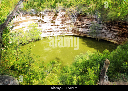 Cenote Sagrado Xtoloc Heilige gut Chichen Itza Maya Mexiko Yucatan Stockfoto