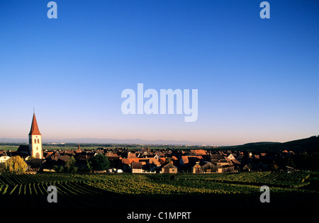 Frankreich, Haut Rhin Ammerschwihr Dorf in den Weinbergen, an der elsässischen Weinstraße Stockfoto