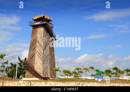 Cancun alten Flughafen Kontrolle Turm alte hölzerne als Wahrzeichen Denkmal Stockfoto