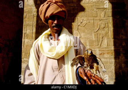 Ägypten, Edfu Tempel Falcon Gott Horus geweiht Stockfoto
