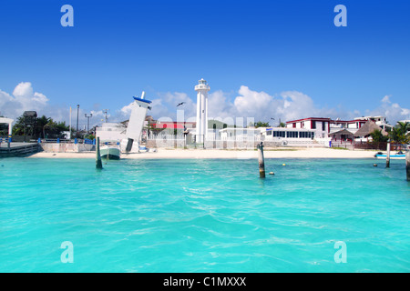 Puerto Morelos Strand Riviera Maya Karibik alten und neuen Leuchttürme Stockfoto