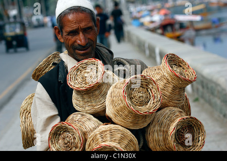 Indien, Jammu und Kaschmir, Srinagar, auf See Dal Stockfoto