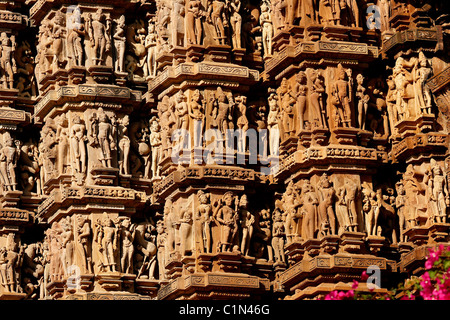 Indien, Madhya Pradesh, Khajuraho Tempel von der UNESCO als Welterbe gelistet Stockfoto