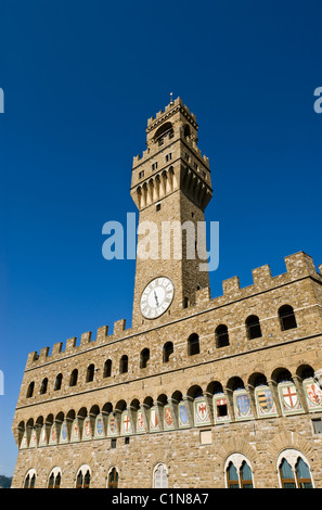 Florenz, Italien. Der Palazzo Vecchio und Turm. Stockfoto
