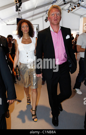 Boris Becker, Lilly Kerssenberg Kaviar Gauche Modenschau im Fashion-Zelt - Ankünfte Mercedes Benz Fashion Week Berlin Stockfoto