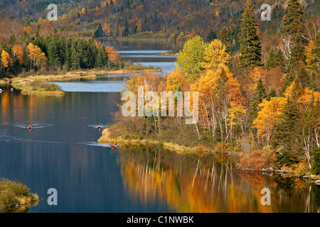 Hautes-Gorges-de-la-Riviere-Malbaie Nationalpark, Charlevoix, Provinz Quebec, Kanada Kanu trekking Stockfoto