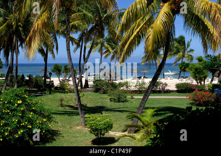 Insel Mauritius, Ostküste, Imperial Sofitel-Hotel-Strand und Park am Wolmar (Flic En Flac) Stockfoto