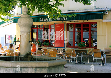 Frankreich, Drome, Drôme Provencale, Saou, L' Oiseau Sur sa Branche Restaurant Stockfoto