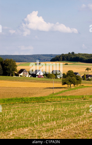 Deutschland, Häuser Limburg ein der Lahn, Lahntal, Blick auf das Dorf Landschaft Stockfoto