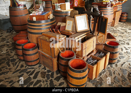 Innere des historischen Stone Store (1836), Kerikeri, Northland, Nordinsel, Neuseeland Stockfoto