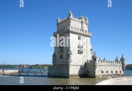 Torre de Belem in Lissabon Stockfoto
