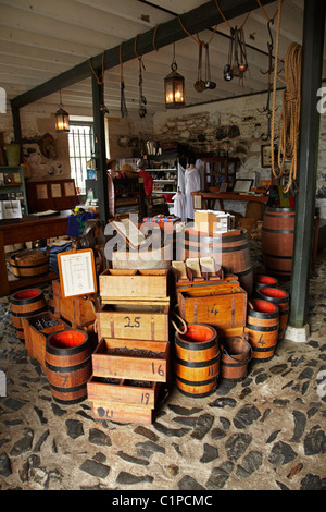 Innere des historischen Stone Store (1836), Kerikeri, Northland, Nordinsel, Neuseeland Stockfoto