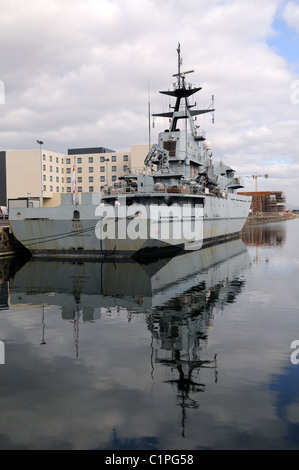 HMS Mersey - ein Fluss Klasse Fischerei, die Patrouille Schiff der Royal Navy in Swansea Marina Glamorgan Wales Cymru UK GB vor Anker Stockfoto