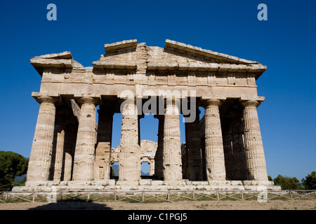 Italien, Kampanien, Paestum, Tempel des Neptun Stockfoto