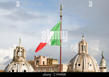 Detail der römischen Bauten in der Nähe von Piazza Venecia, Italien. Stockfoto