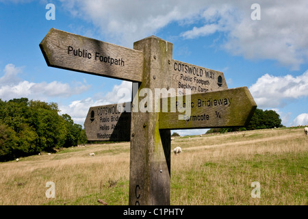 Wegweiser für den Cotswold Weg Stockfoto