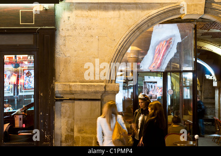 Le Marais Viertel, Paris bei Nacht, Frankreich Stockfoto