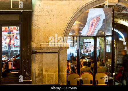 Le Marais Viertel, Paris bei Nacht, Frankreich Stockfoto