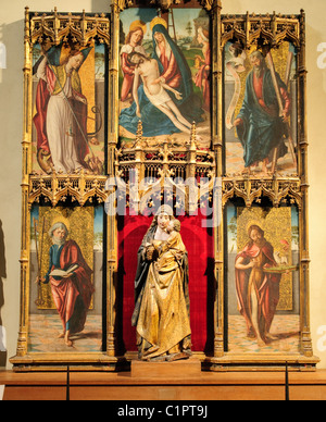 Jungfrau und Kind mit der Pietà und Heiligen, Altarbild, Spanisch, (Kastilisch), Maler, Ende des 15. Jahrhunderts, Stockfoto