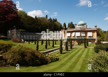 England, Gloucestershire, Moreton-in-Marsh, Sezincote House aus formalen gaden Stockfoto