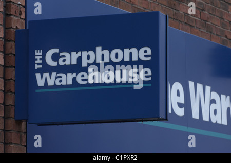 Carphone Warehouse Shop anmelden Stockfoto