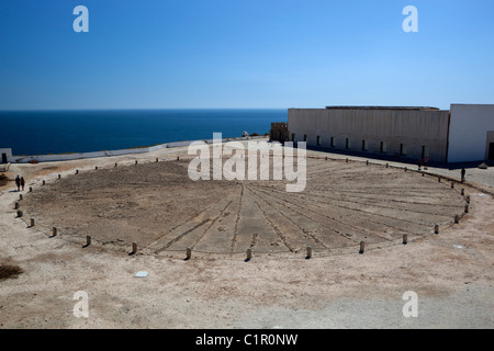 Stone Rose Kompass im Inneren der Festung Heinrich des Seefahrers Stockfoto