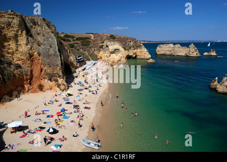 Blick über den Strand der Algarve Stockfoto