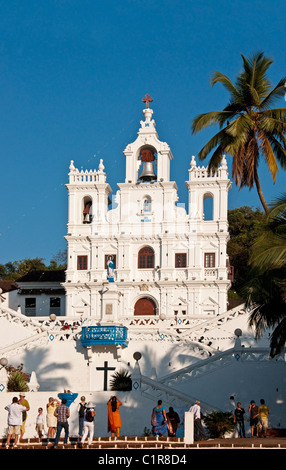 Barock-Stil der Kirche unserer lieben Frau der Unbefleckten Empfängnis in Panaji, Goa. Stockfoto
