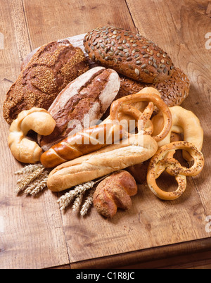 Verschiedene Arten von Brot - Stillleben Stockfoto