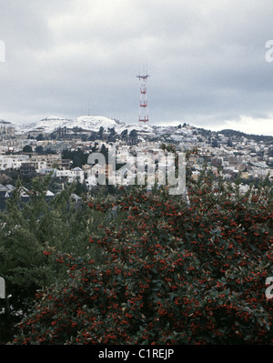 seltene Schneefälle auf Twin Peaks in San Francisco am 05.02.1976 Stockfoto