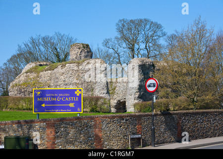 Ruinen von Saffron Walden Burg, Saffron Walden, Essex, England, Vereinigtes Königreich Stockfoto