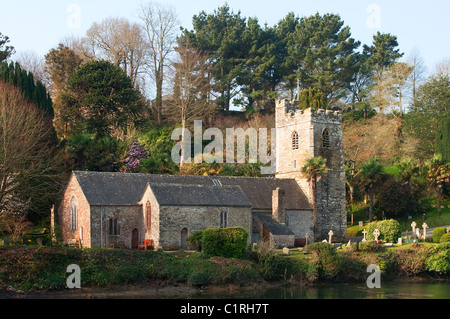 St.Justas Kirche in St.Just in Roseland, Cornwall, UK Stockfoto