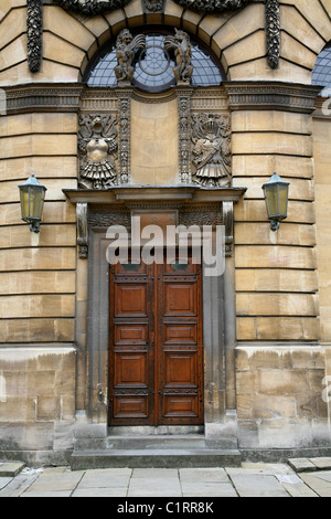 Oxford University, Sheldonian Theatre Eingang Stockfoto