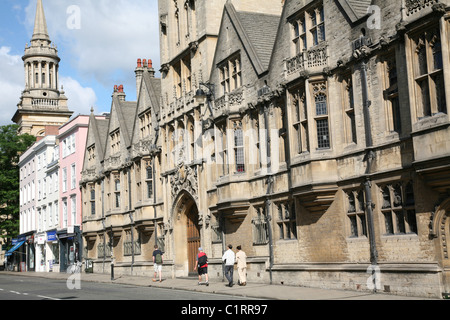 Oxford High Street und Brasenose College Stockfoto