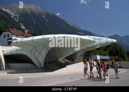 Hungerburgbahn Eisenbahn, summit Station entworfene Architektenstar Zaha Hadid, Innsbruck Stockfoto