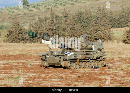 Eine M109 Panzerhaubitze von den israelischen Streitkräften. Stockfoto