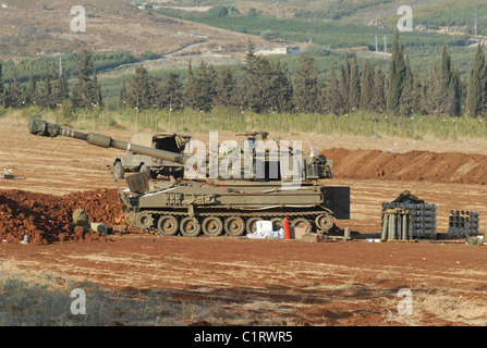 Eine M109 Panzerhaubitze von den israelischen Streitkräften. Stockfoto