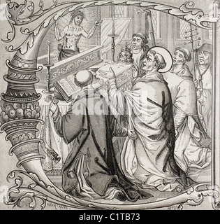 Die Masse St. Gregor der große und die Erscheinung von Jesus Christus als der Schmerzensmann. Stockfoto