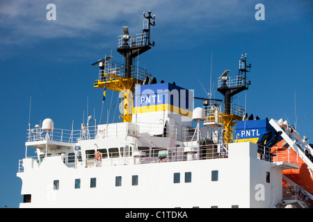 PNTL (Pacific Nuclear Transport Limited) nukleare Transport zu Schiffe docken in Barrow in Furness, Cumbria, UK Stockfoto