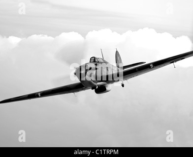 Eine Hawker Hurricane-Flugzeuge im Flug über Galveston, Texas. Stockfoto